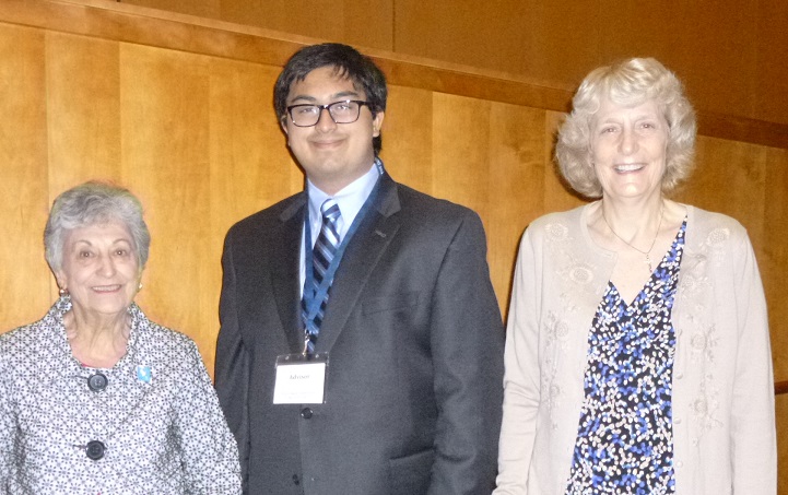 Anita Satriano and Ann Cavanaugh Grosjean with THS student